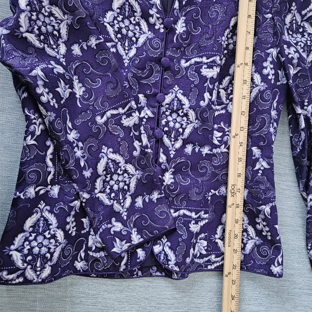 Alfred Dunner Purple Blazer with Floral Print - Picture 7 of 7